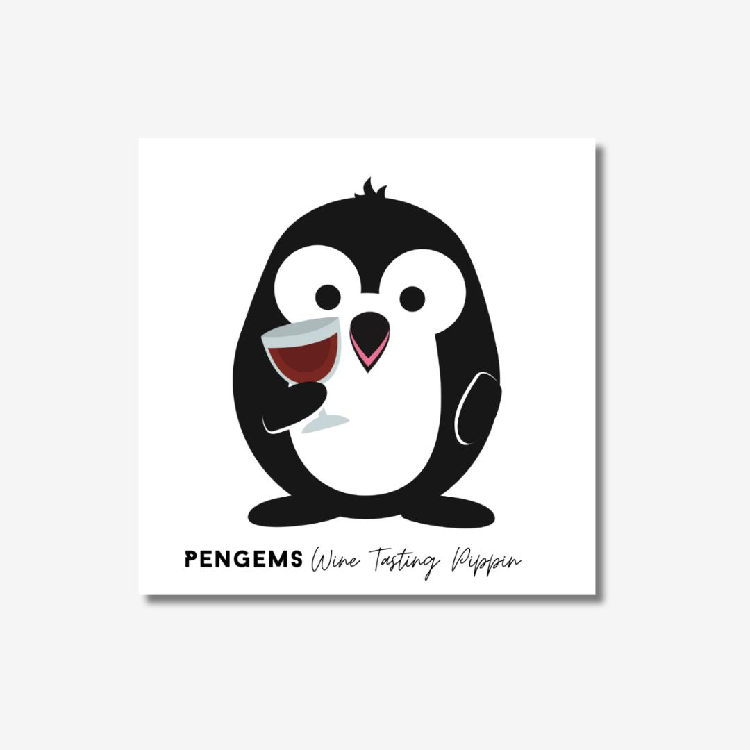 PENGEMS Wine Tasting Pippin Matte Vinyl Sticker