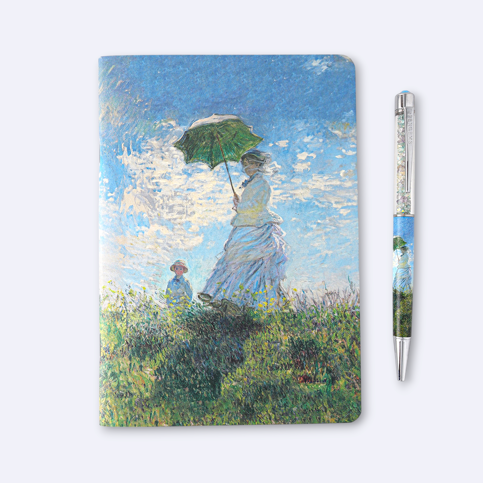 Woman with Parasol + Notebook