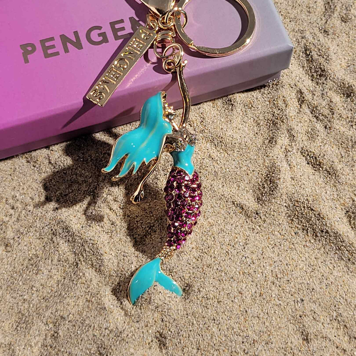 PENGEMS Making Waves Mermaid Crystal Keychain