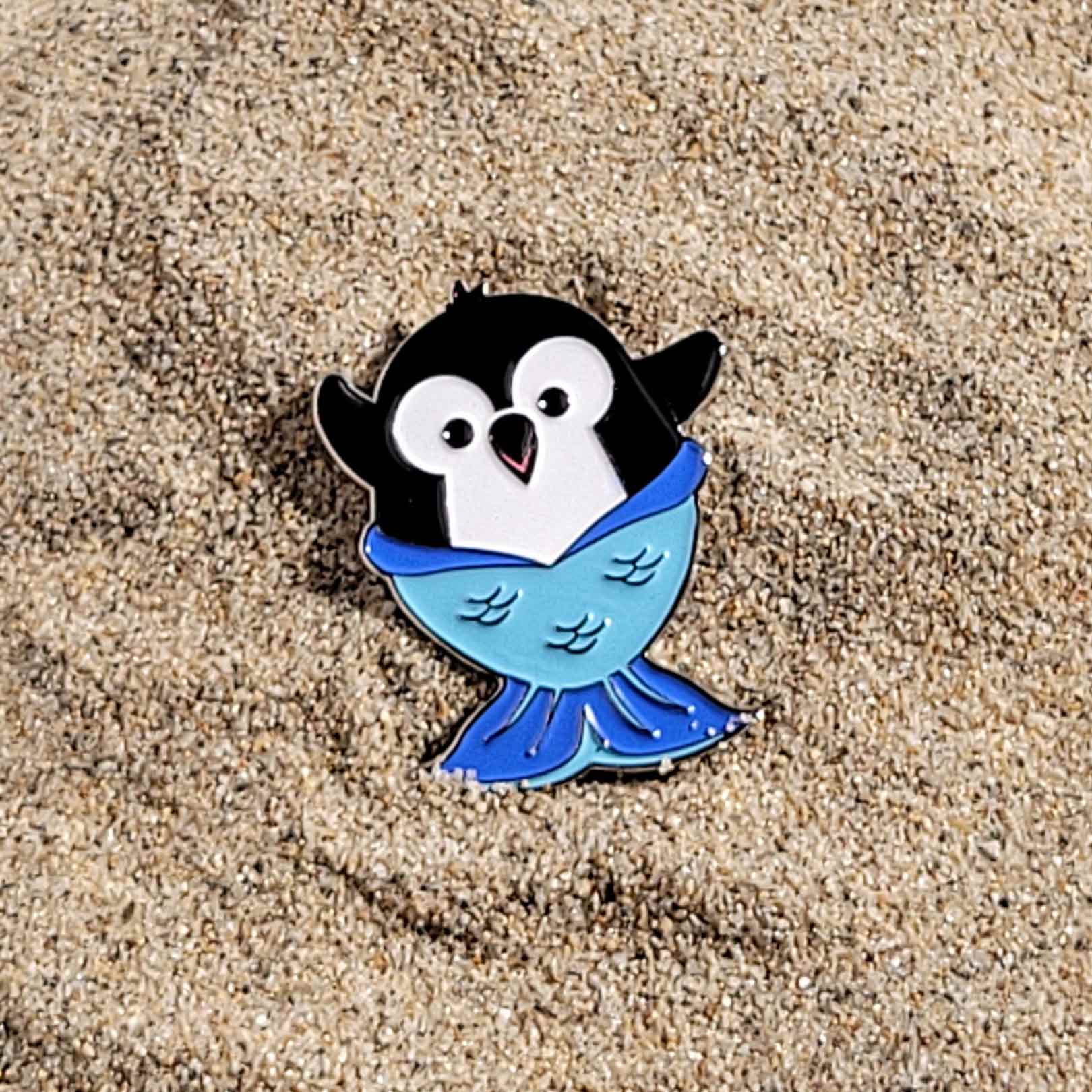 PENGEMS Mermaid Pippin Penguin Enamel Pin or Magnet