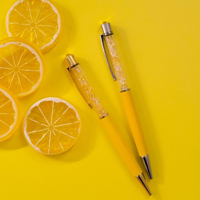 Lemon Twist Yellow Crystal Pen - PENGEMS